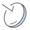 A single vision lens, typically used for eyeglasses, with a visible anti-reflective coating.