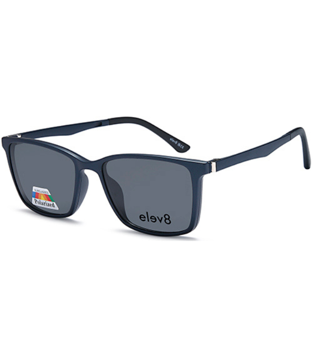 Elev8 - CLIP910 Clip-On men's eyewear with detachable lenses, featuring a lens width of 54 and bridge size of 18.