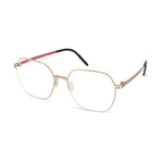 Gold-framed eyeglasses on a white background