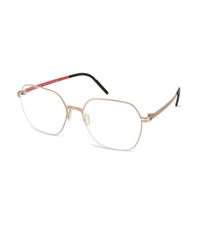 Gold-framed eyeglasses on a white background