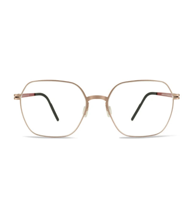 Gold-framed eyeglasses on a white background