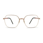 Gold-framed eyeglasses on a white background