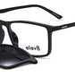 Elev8 - CLIP909 Clip-On glasses for men with detachable lenses, black frame, 54mm width, stylish eyewear accessory.