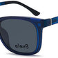 Elev8 CLIP911 Clip-On sunglasses for men with 52mm lens width and 18mm bridge, navy blue frame with logo on dark lenses.