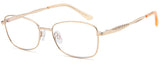 Sakuru - SAK1018T Glasses for women with gold metal frame, 53mm lens width, 17mm bridge, and 140mm temple length.