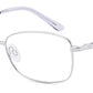 Sakuru SAK1018T women's glasses with 53mm lens width, 17mm bridge, and 140mm temple length in silver frame.