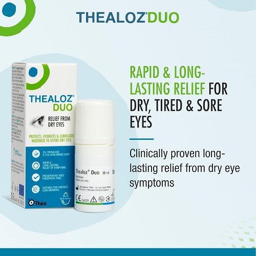 Thealoz Duo Eye Drops - Rapid & Long-Lasting Relief for Dry, Tired & Sore Eyes