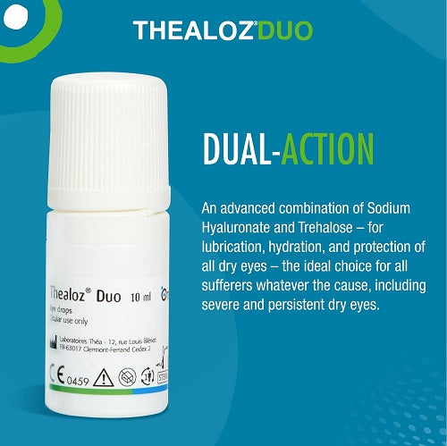 Thealoz Duo Eye Drops - Rapid & Long-Lasting Relief for Dry, Tired & Sore Eyes