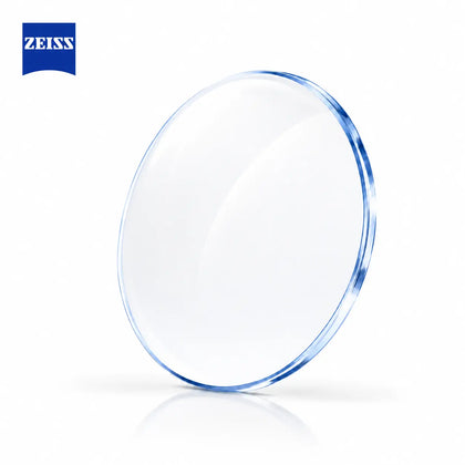 Clear lens with Zeiss logo on a white background